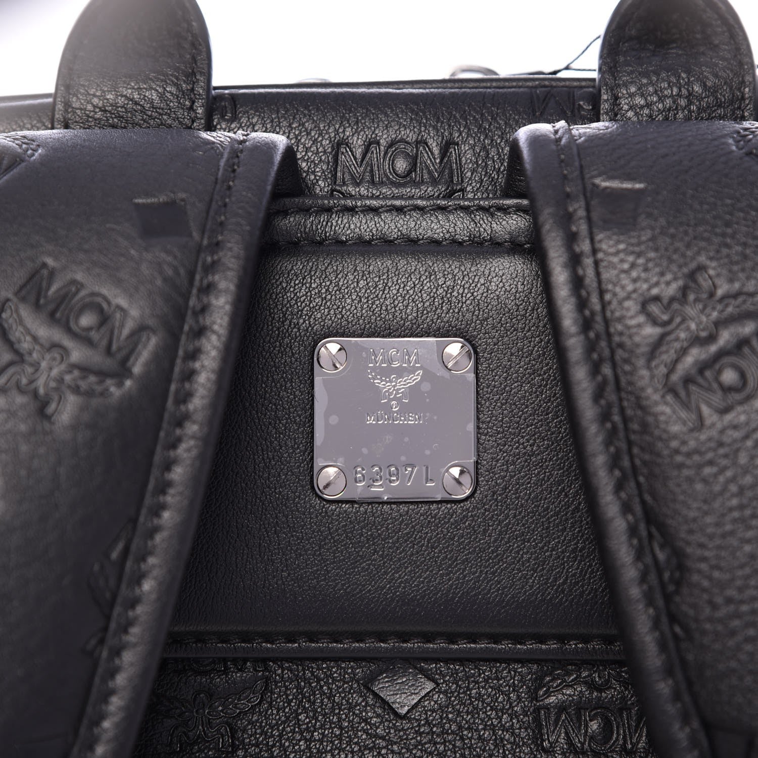 MCM Calfskin Ottomar Monogram Duke Backpack Black 5 of 10