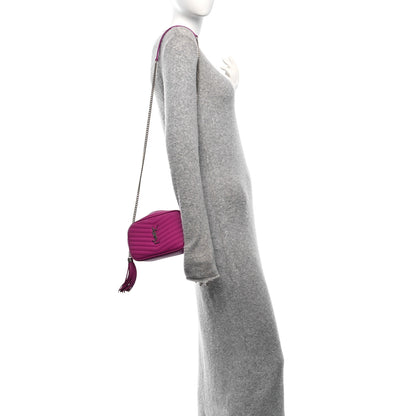 Saint Laurent Grain De Poudre Matelasse Monogram Mini Lou Camera Bag Fuxia Electrique 2 of 10