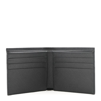 Versace Calfskin PVC Barocco Printed Bi-Fold Wallet Black Gold 5 of 7