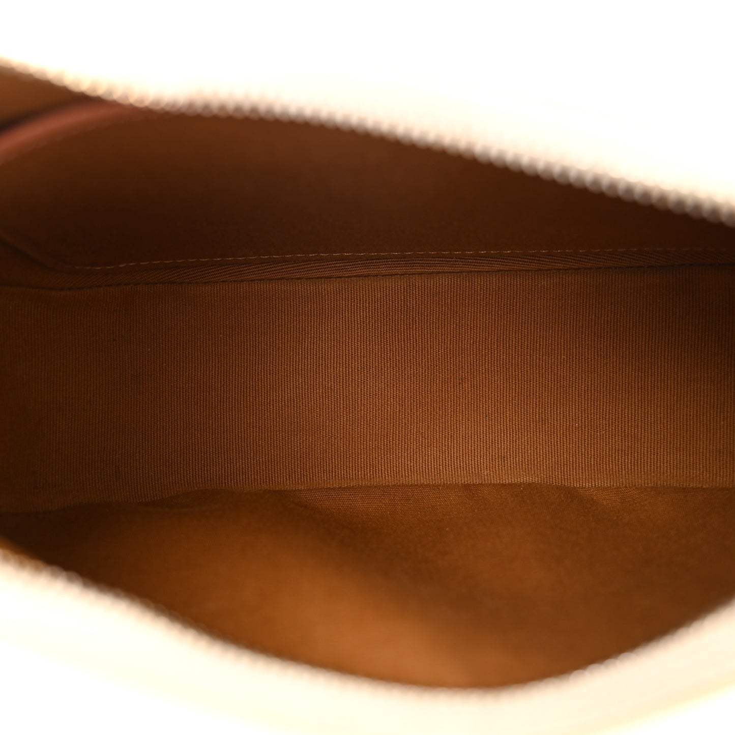 Canvas Calfskin Ava Triomphe Shoulder Bag White