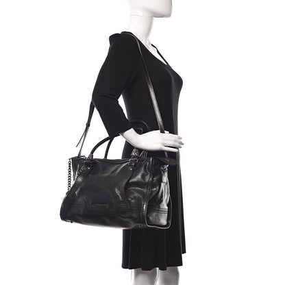 Burberry Calfskin Chain Satchel Black 2 of 14