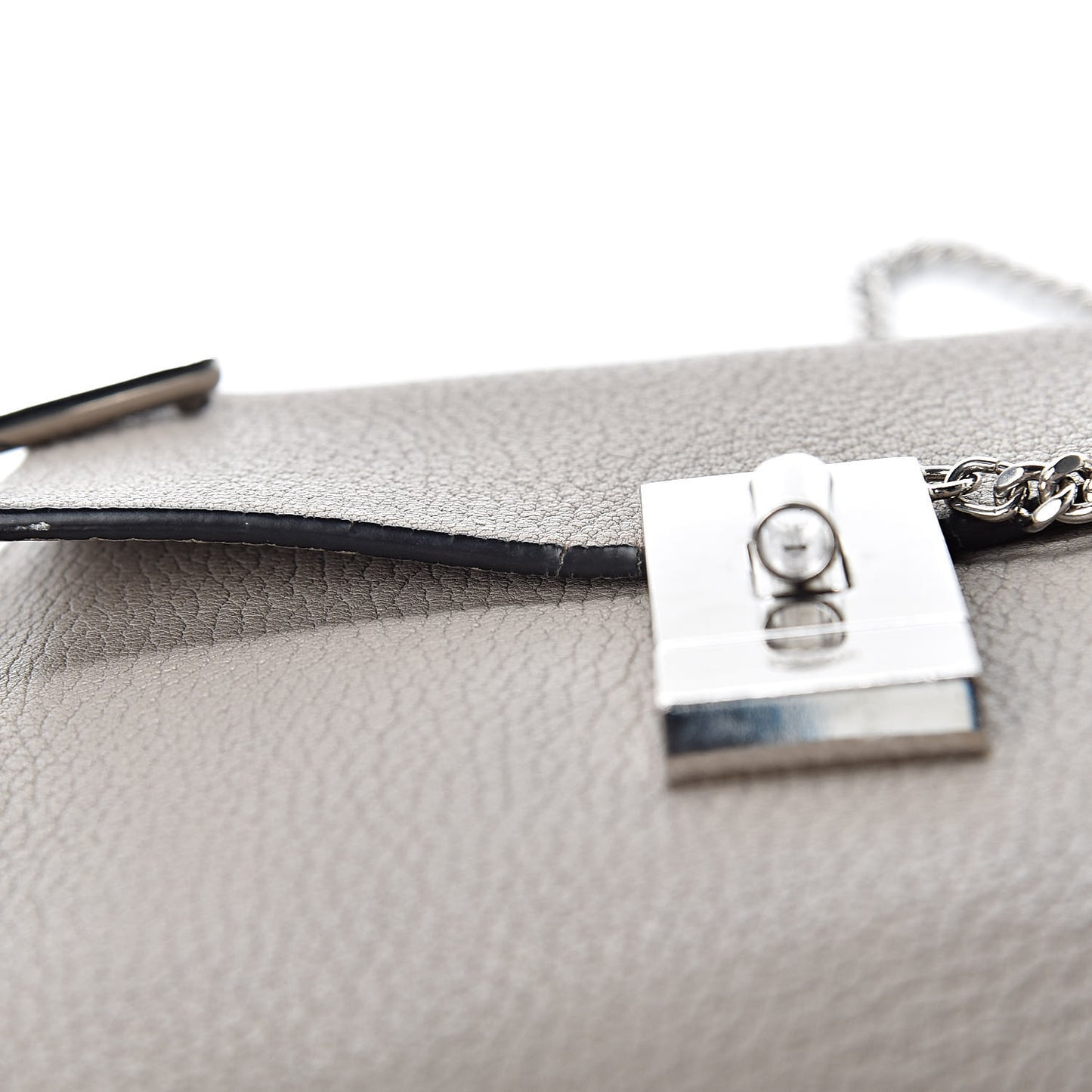 Grained Lambskin Mini Drew Shoulder Bag Cashmere Grey