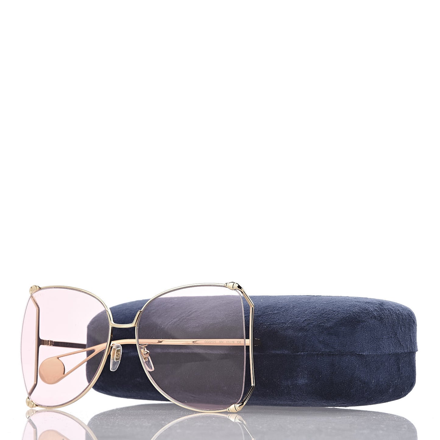 Metal Oversized Round Sunglasses GG0252S Gold Pink