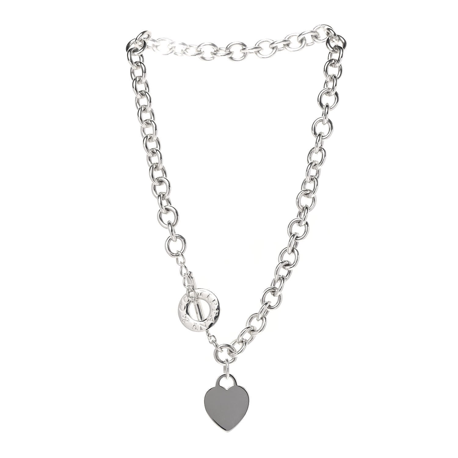 Tiffany Sterling Silver Heart Tag Toggle Necklace 3 of 4