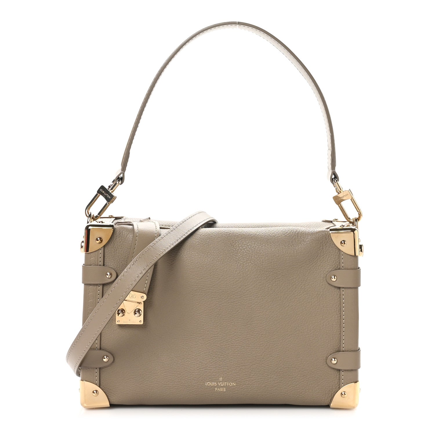 Louis Vuitton Calfskin Side Trunk MM Taupe 1 of 9