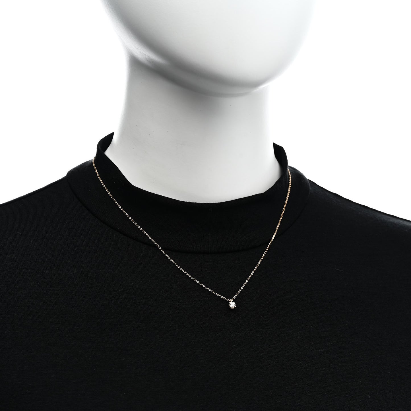 18K Rose Gold Diamond .17ct Solitaire Pendant Necklace