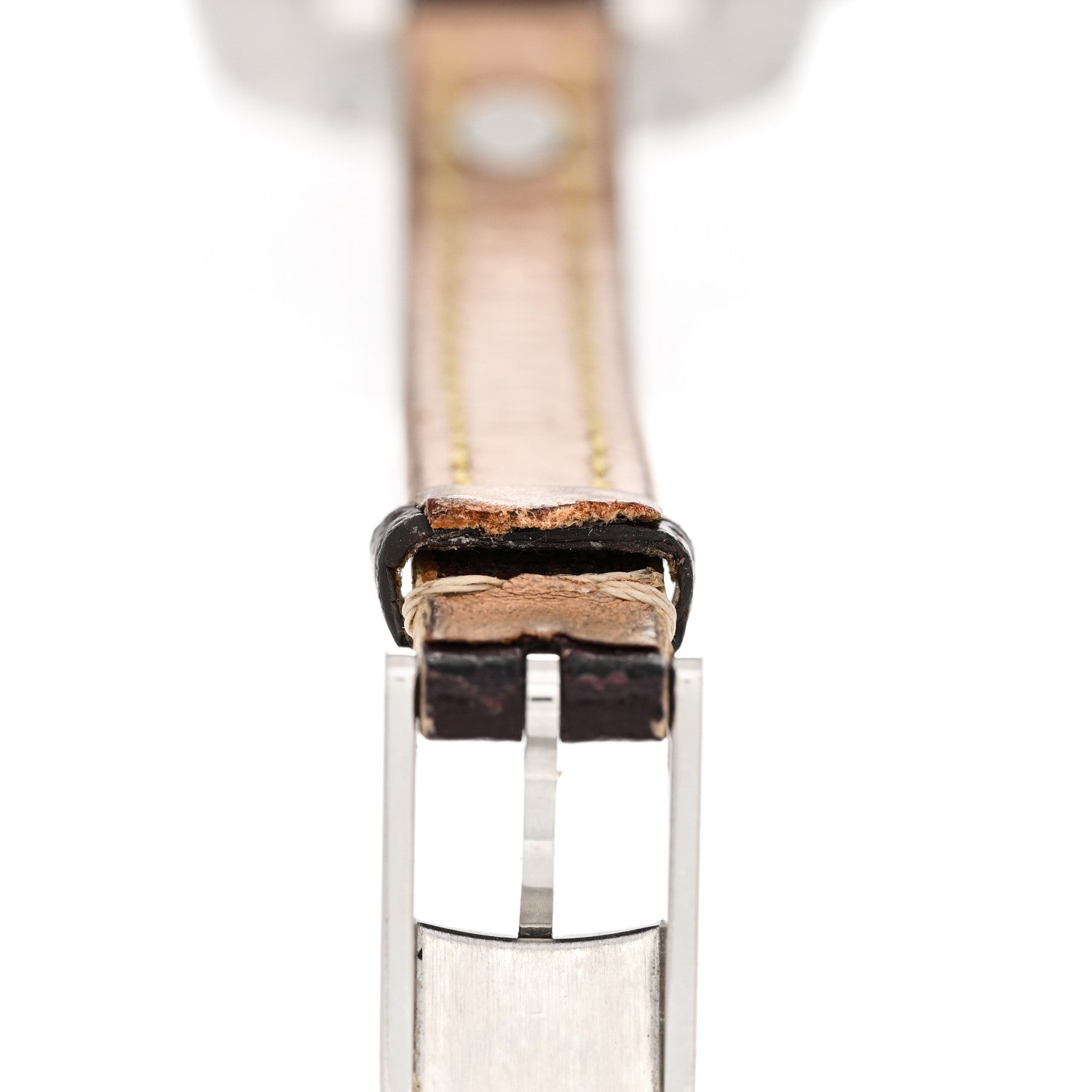 Louis Vuitton Stainless Steel Calfskin 28mm Tambour Triple Wrap Quartz Watch Brown 9 of 10
