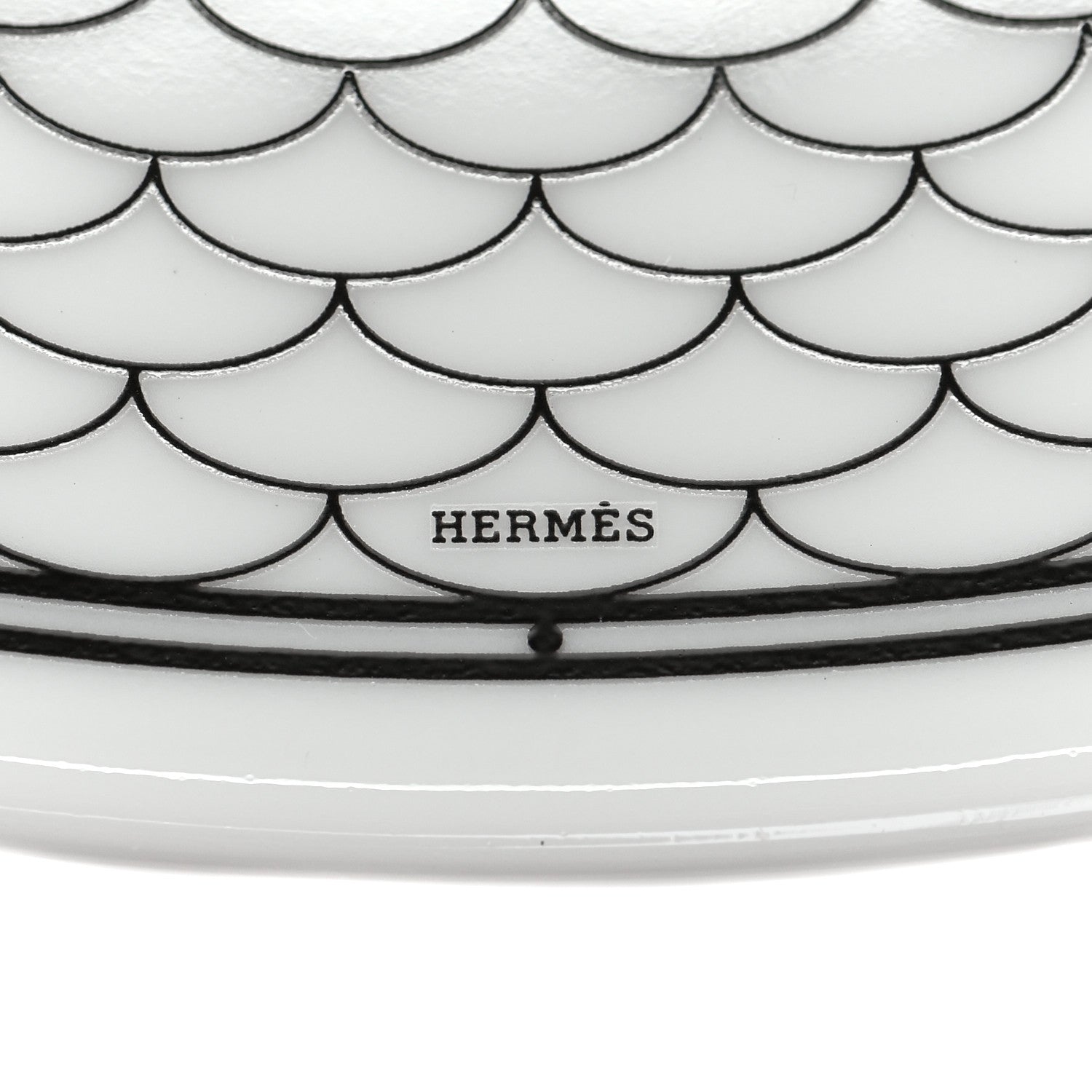 Hermes Porcelain H Deco Dinner Plate Set of 2 Black White 5 of 5