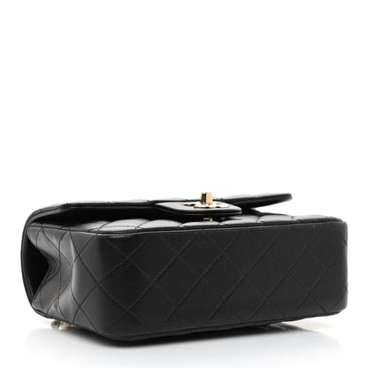 Chanel Lambskin Quilted Mini Top Handle Rectangular Flap Black 4 of 10