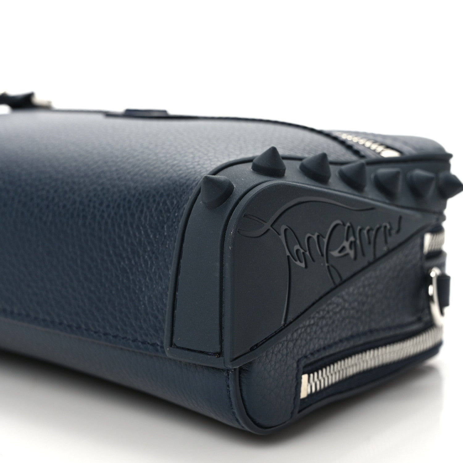 Christian Louboutin Empire Calfskin Gomme Spikes Loubitown Crossbody Loubi Navy 9 of 9