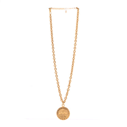 Chanel Metal Medallion CC Chain Necklace Gold 3 of 6