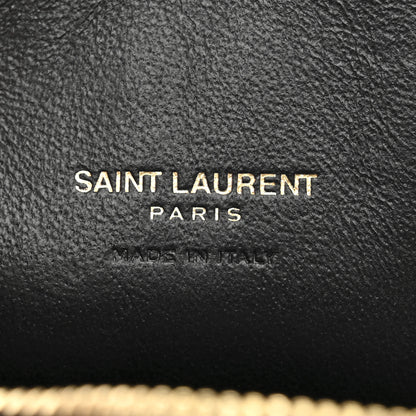 Saint Laurent Calfskin Polka Dot Monogram Heart Key Pouch Black White 6 of 7