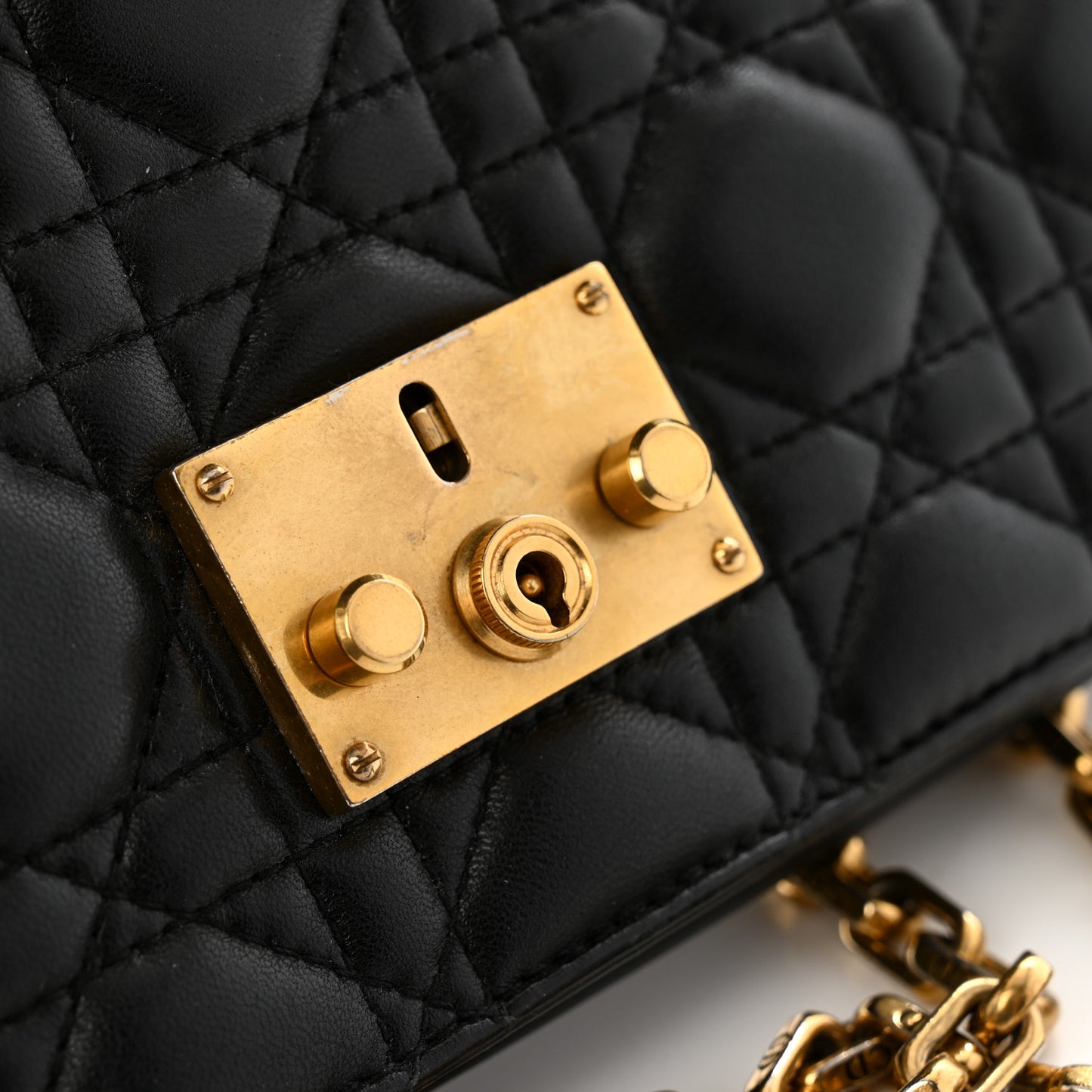 Lambskin Cannage Large Dioraddict Flap Bag Black