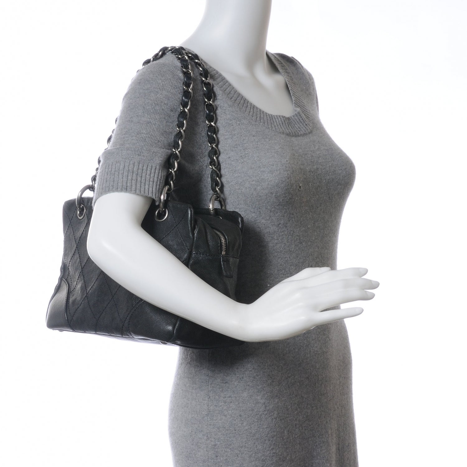 Chanel Distressed Caviar Outdoor Ligne Tote Black 2 of 7