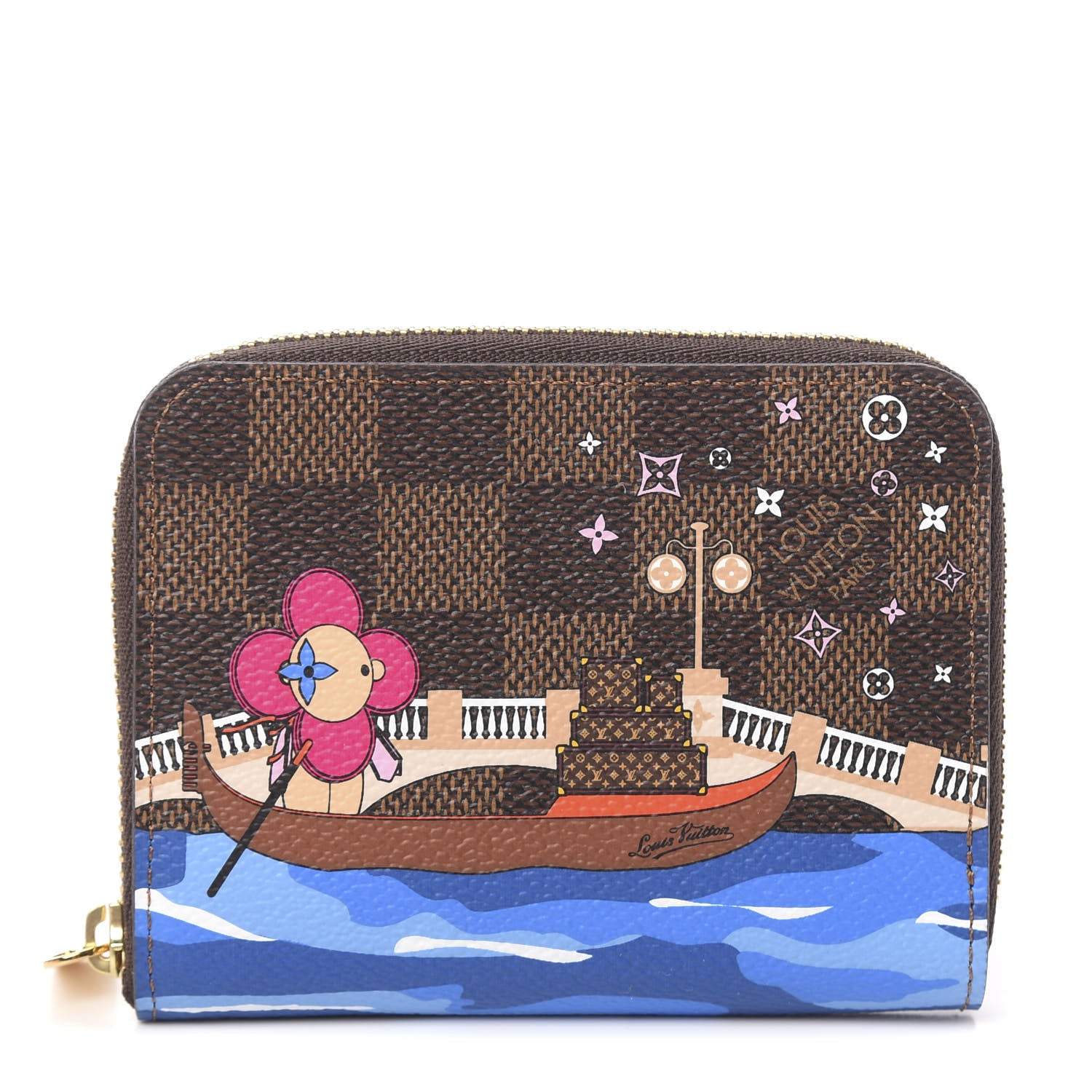 Louis Vuitton Damier Ebene 2019 Christmas Animation Zippy Coin Purse Blue 1 of 7