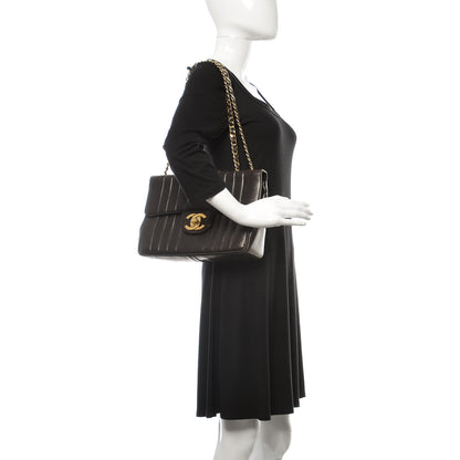 Chanel Lambskin Vertical Quilt Jumbo Single Flap Black 2 of 21