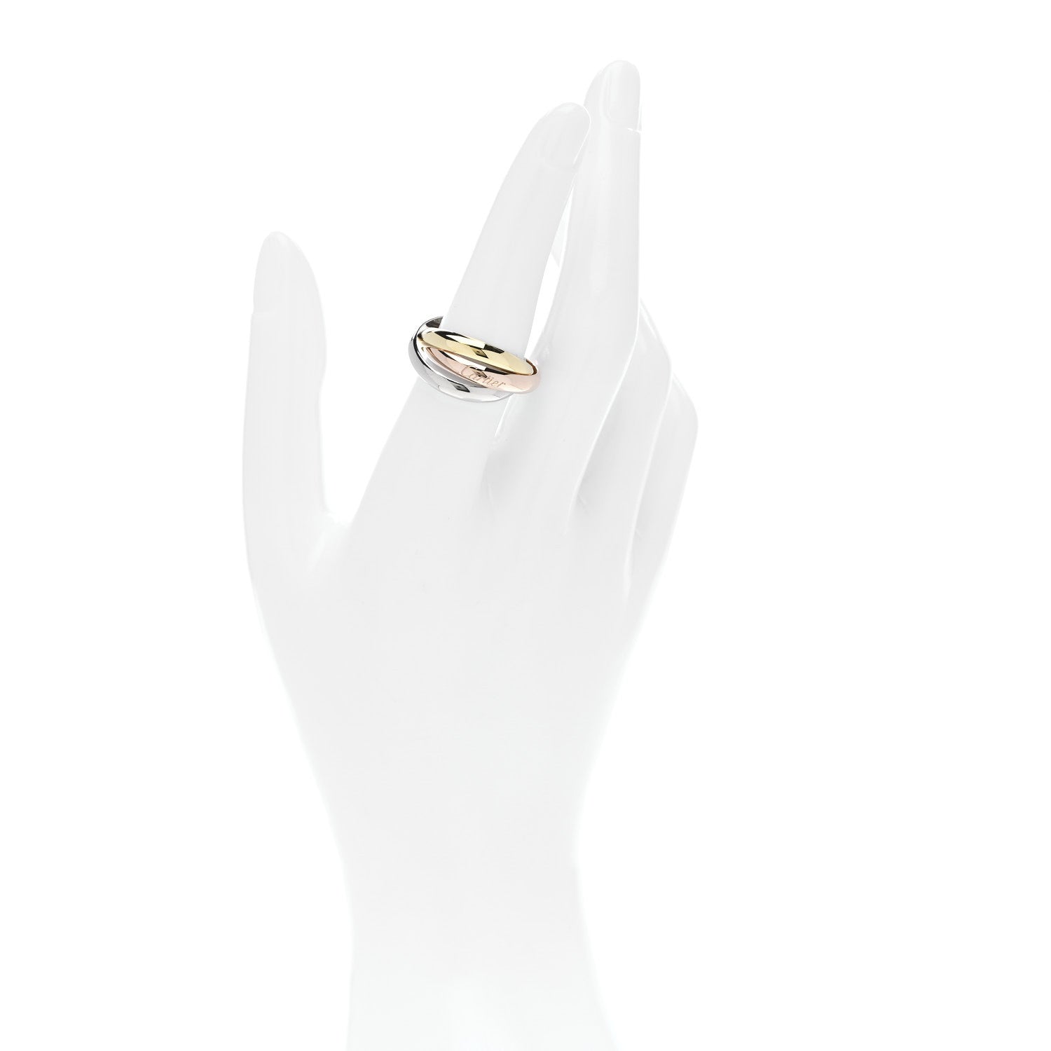 Cartier 18K Pink Yellow White Gold Classic Trinity Ring 57 8 2 of 6