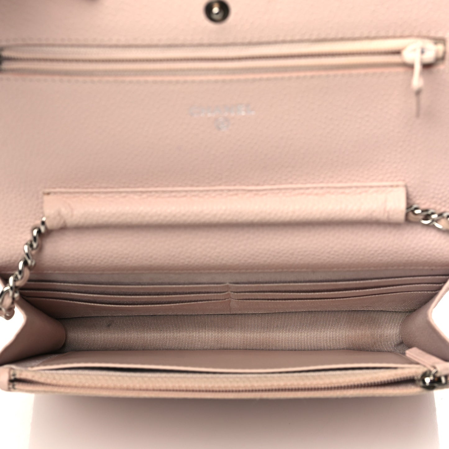 Caviar Quilted Wallet On Chain WOC Light Pink