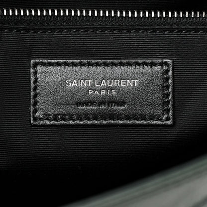 Saint Laurent SAINT LAURENT Crinkled Lambskin Matelasse Monogram Medium Niki Chain Satchel Green 6 of 14