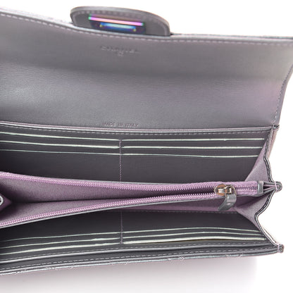 Chanel Iridescent Lambskin Quilted Reissue Large Gusset Flap Wallet Light Purple 5 of 8
