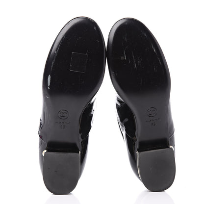 Chanel Patent Pearl CC Lace Up Oxfords 39 Black 6 of 11