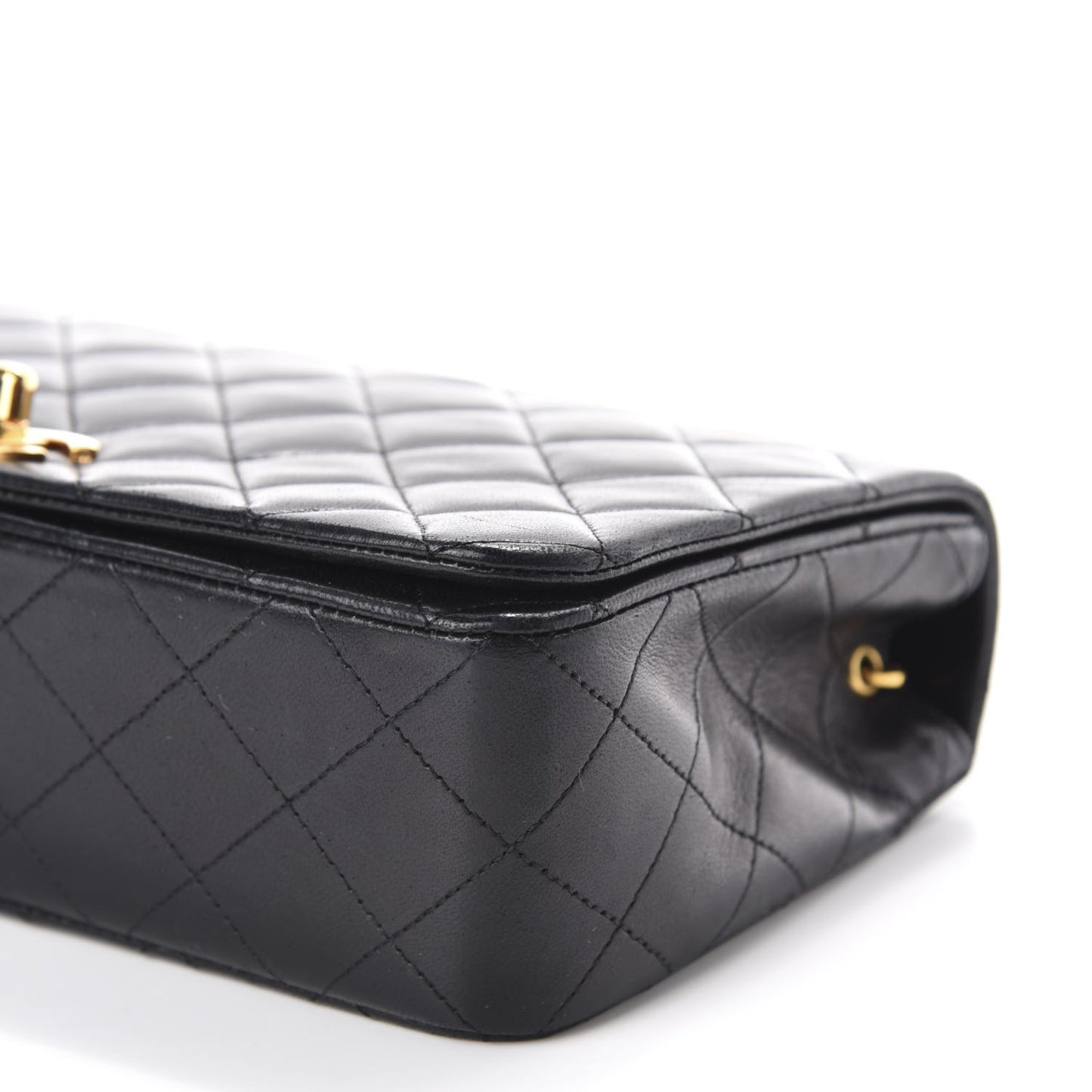 Lambskin Quilted Small Single Flap Bag Black