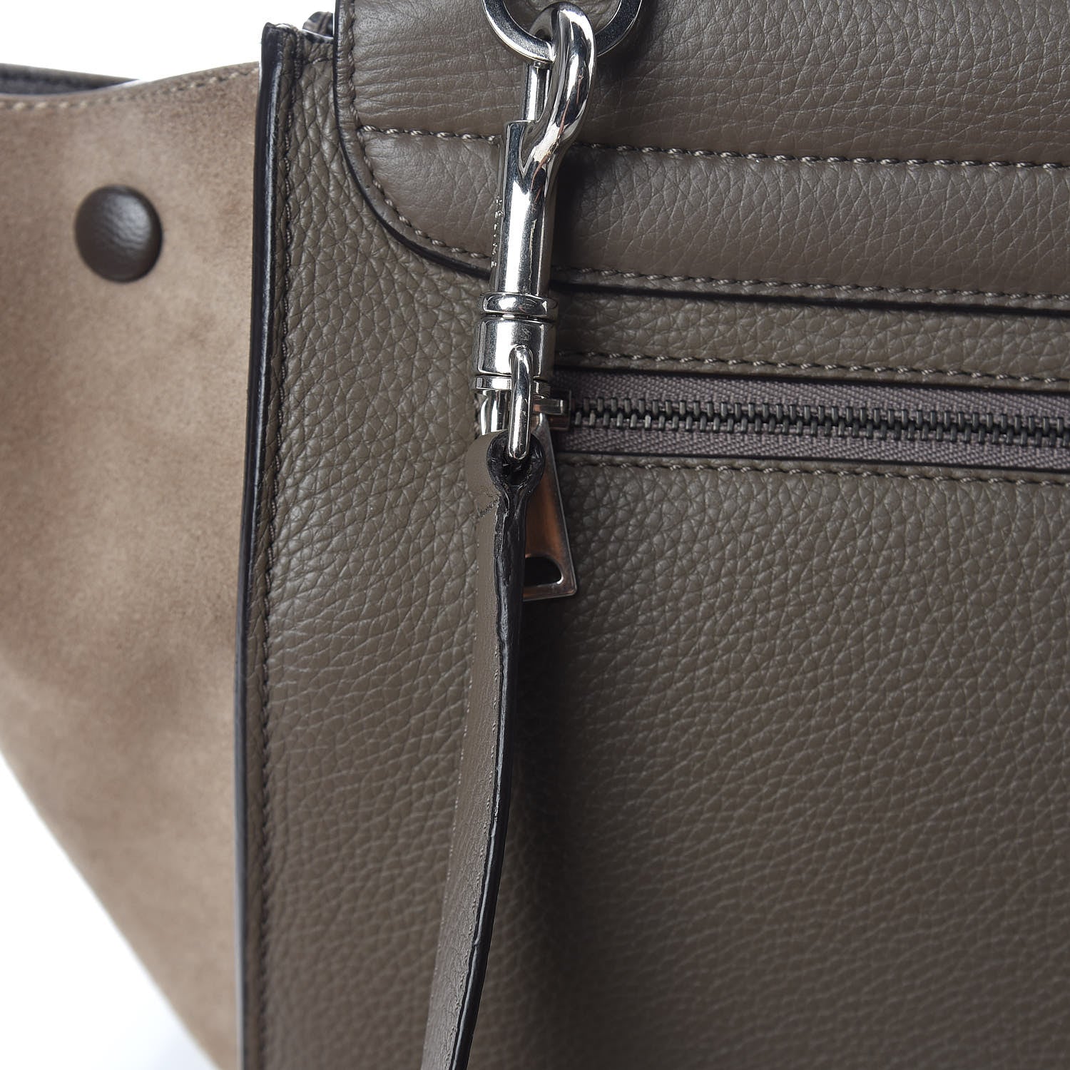 Celine Drummed Calfskin Suede Medium Trapeze Taupe 16 of 16