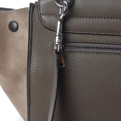 Celine Drummed Calfskin Suede Medium Trapeze Taupe 16 of 16