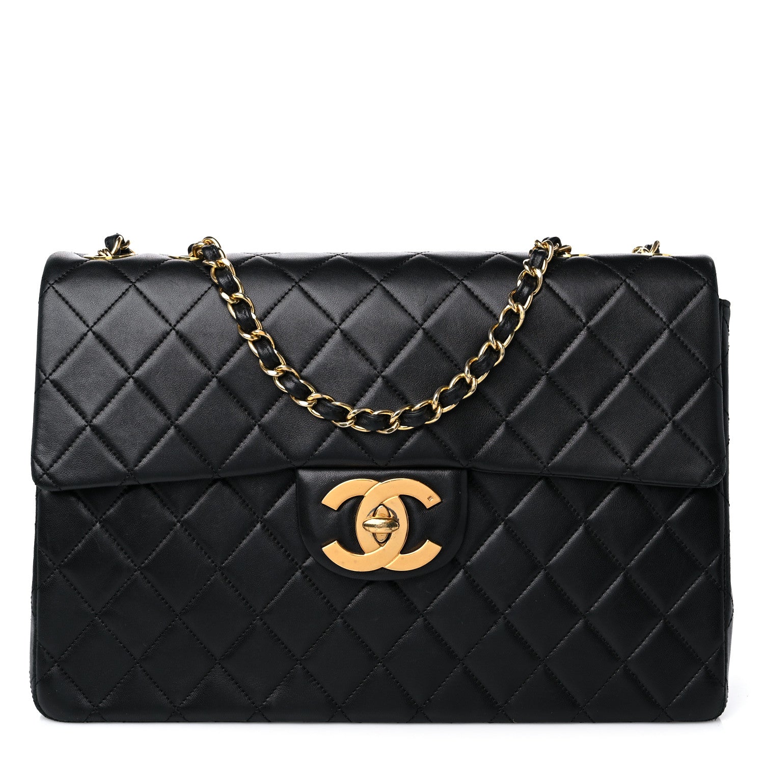 Chanel Lambskin Quilted XL Jumbo Single Flap Black 1 of 17