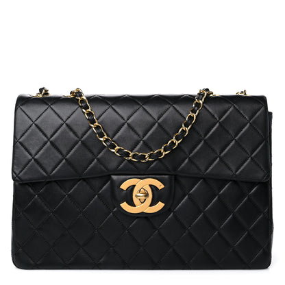 Chanel Lambskin Quilted XL Jumbo Single Flap Black 1 of 17