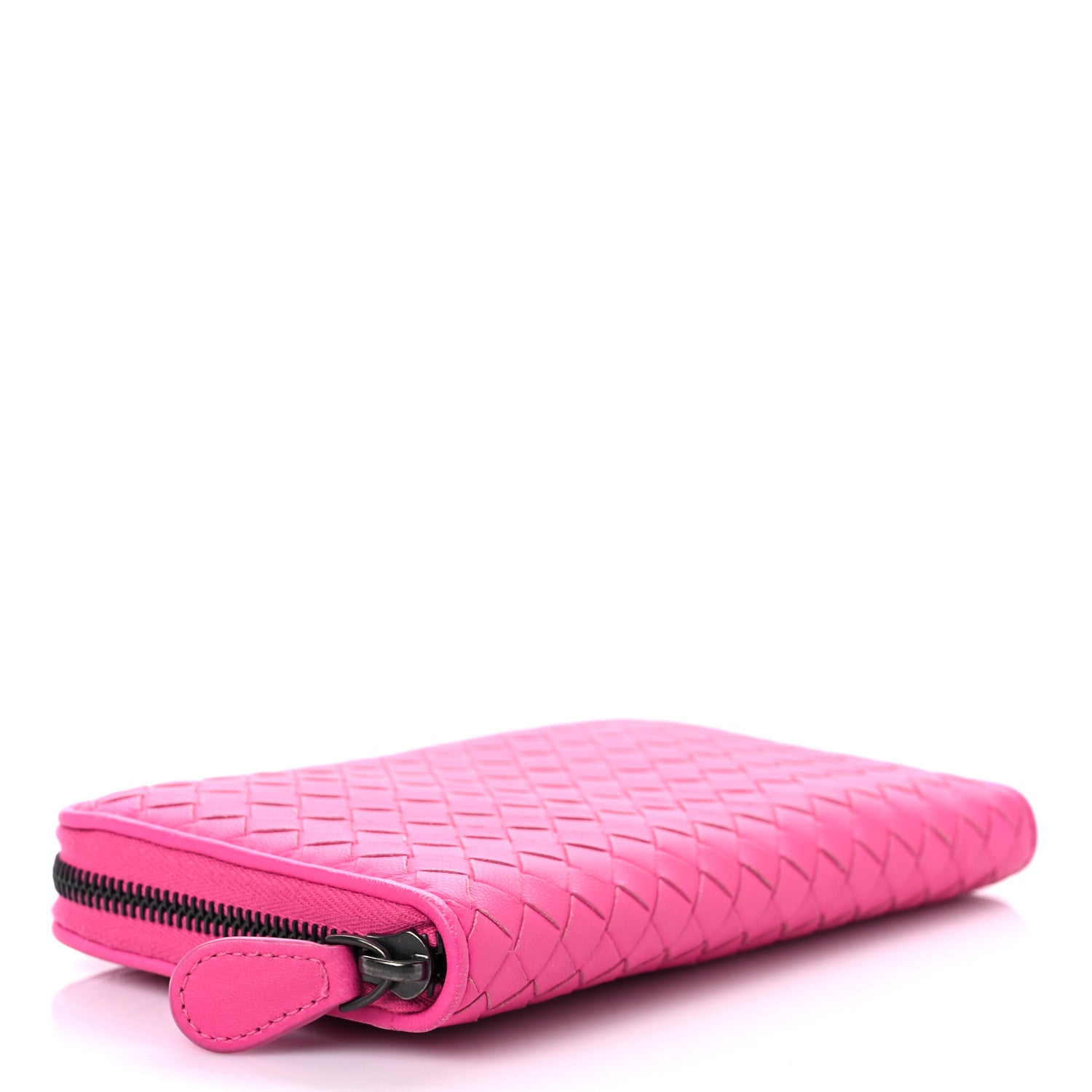 Bottega Veneta Nappa Intrecciato Zip Around Wallet Pink 4 of 17