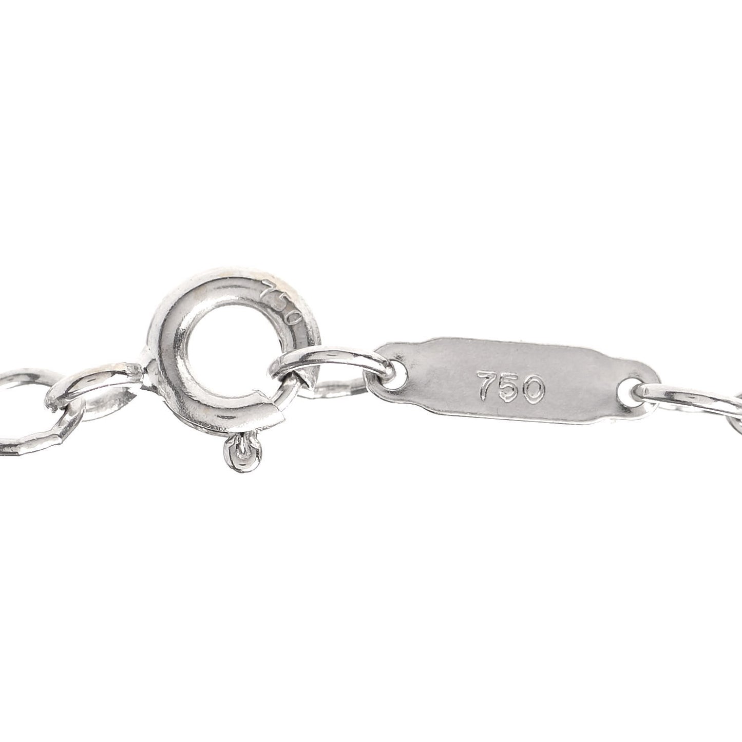 18K White Gold Oval Link Chain Necklace 20"