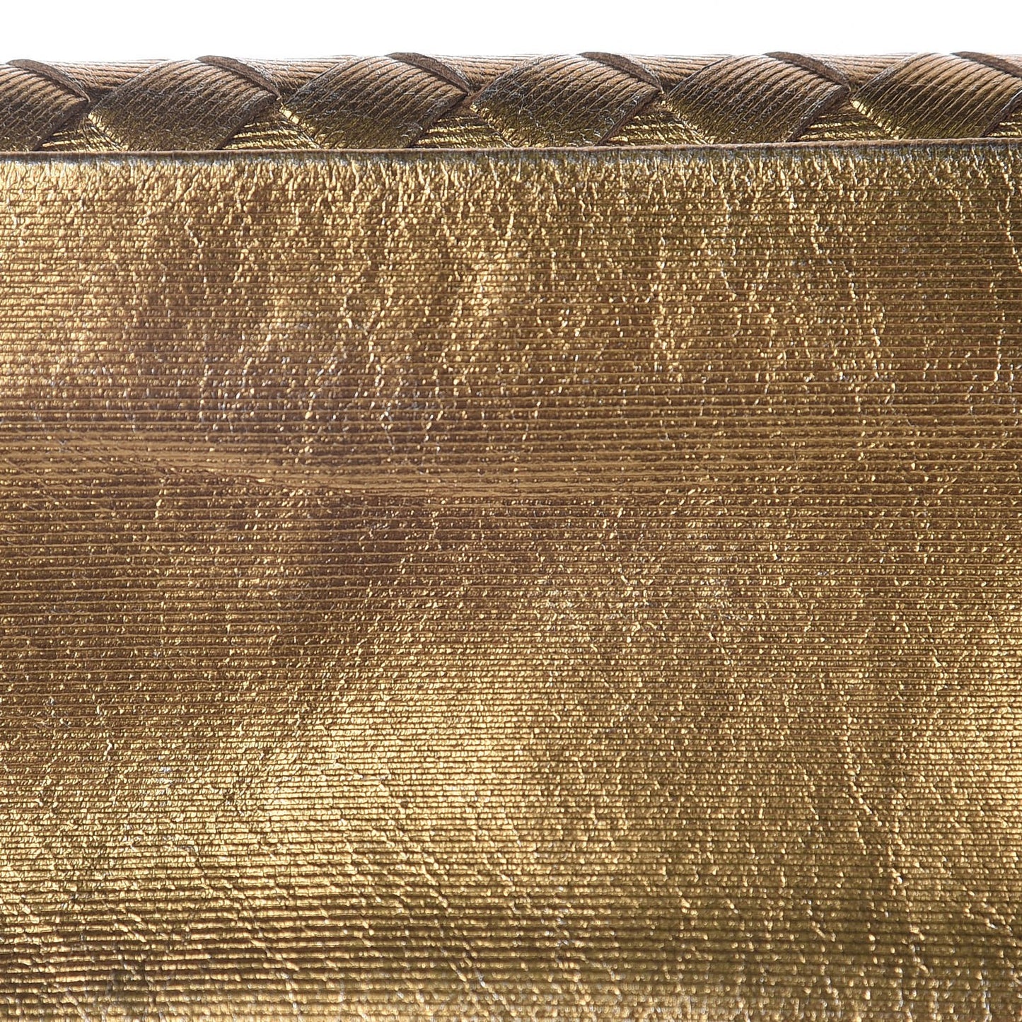 Metallic Intrecciato Grosgrain Card Case Dark Gold