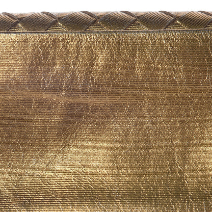 Bottega Veneta Metallic Intrecciato Grosgrain Card Case Dark Gold 10 of 11