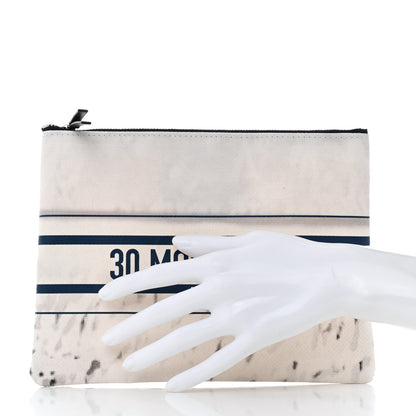 Christian Dior Trompe-L’oeil Canvas 30 Montaigne Cosmetic Pouch White Blue 2 of 5