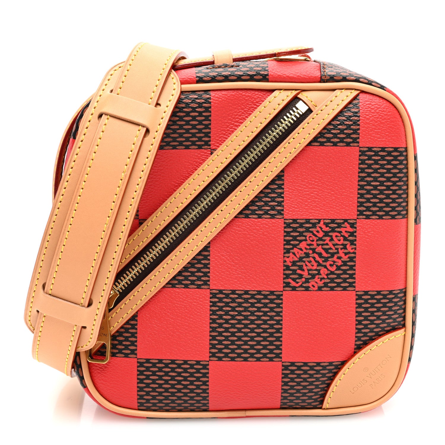 Louis Vuitton Damier Pop Chess Messenger Red 1 of 9