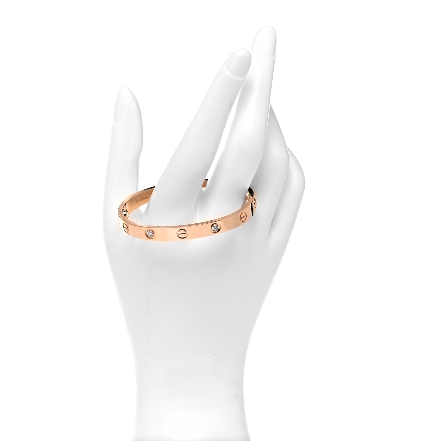 18K Pink Gold 4 Diamond LOVE Bracelet 16