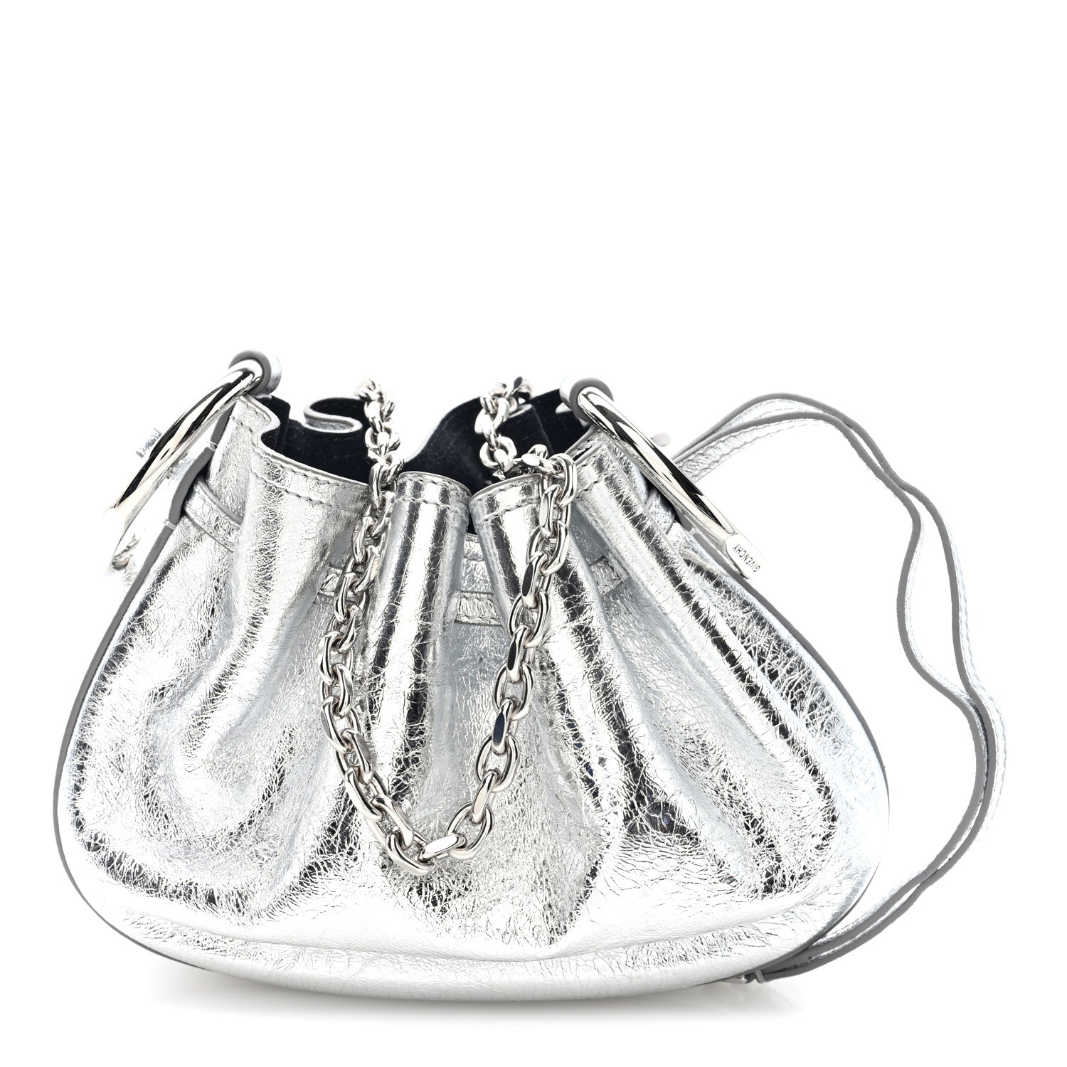 Givenchy Metallic Crackled Lambskin Mini Pumpkin Bag  Light Silvery 1 of 9