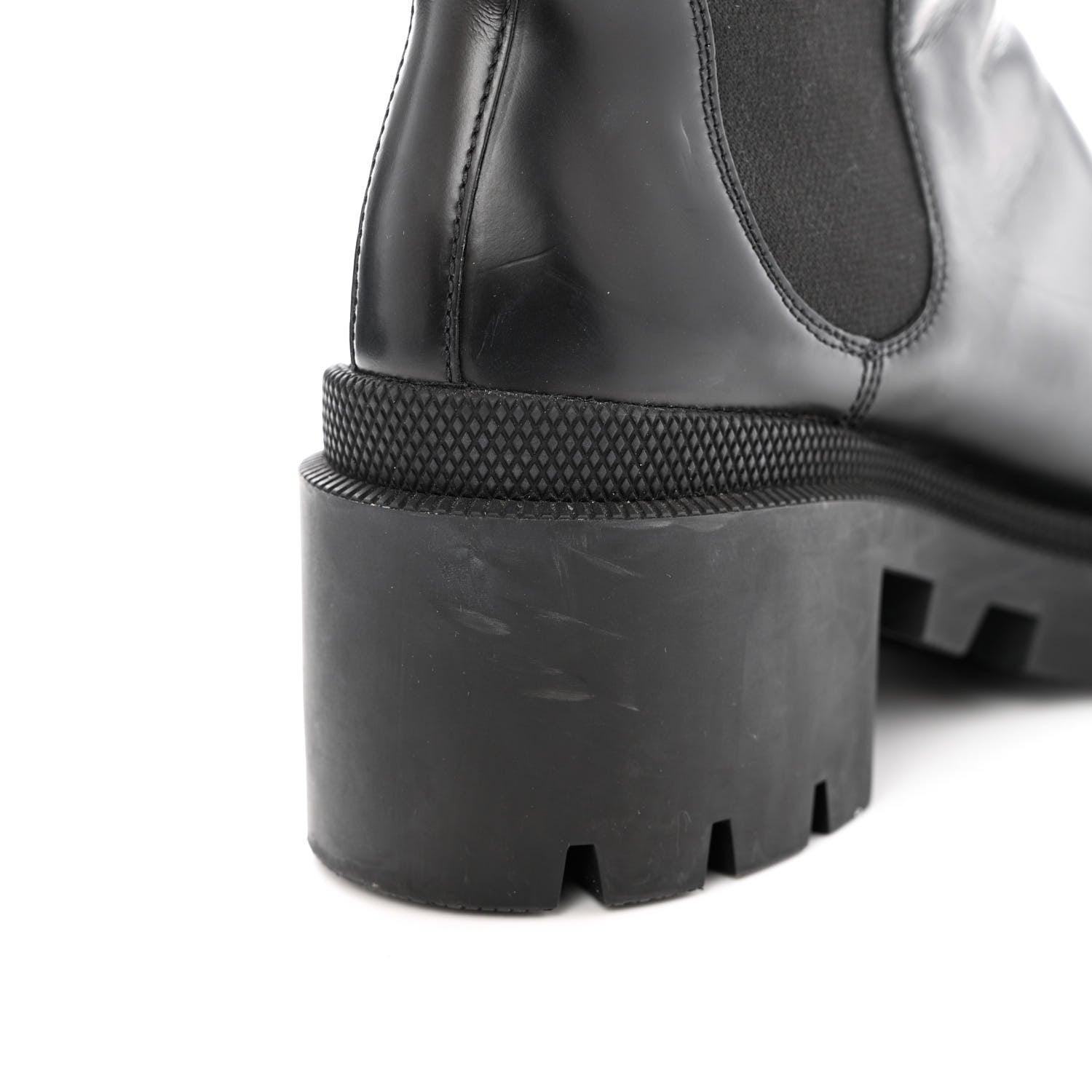 Gucci Calfskin Crystal GG Trip Chelsea Ankle Boots 37.5 Black 10 of 11