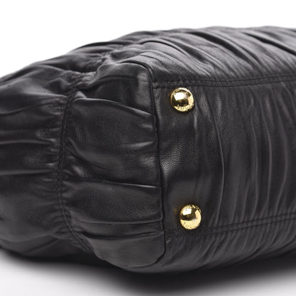 Prada Nappa Dressy Gaufre Framed Tote Black 7 of 9