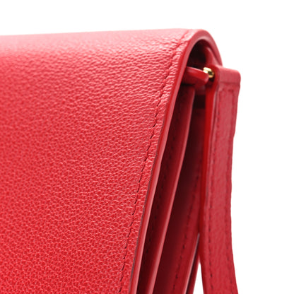 Burberry Grainy Calfskin Logo Henley Wallet On Chain Red 14 of 15