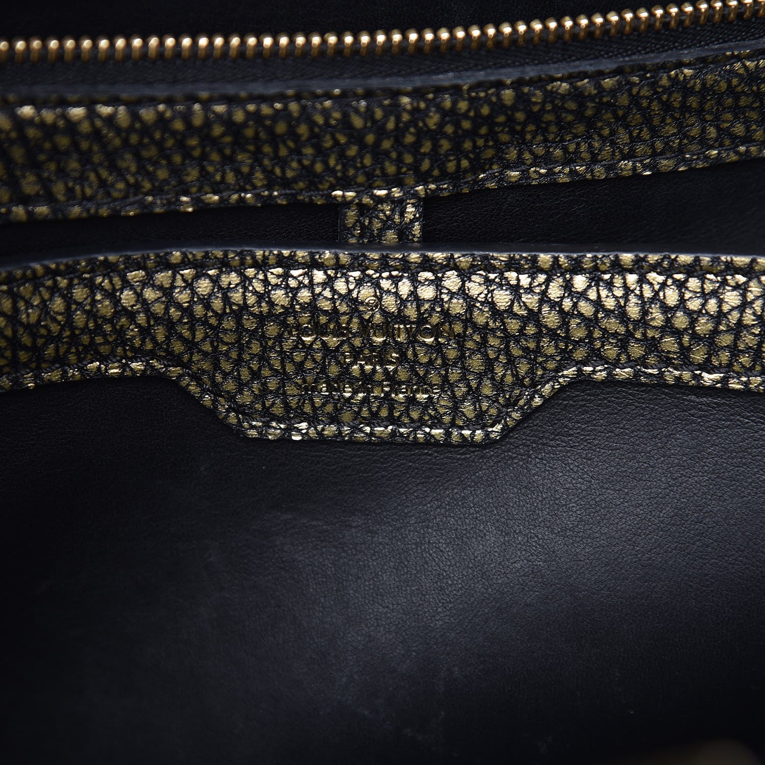 Louis Vuitton Metallic Taurillon Capucines PM Gold 6 of 13