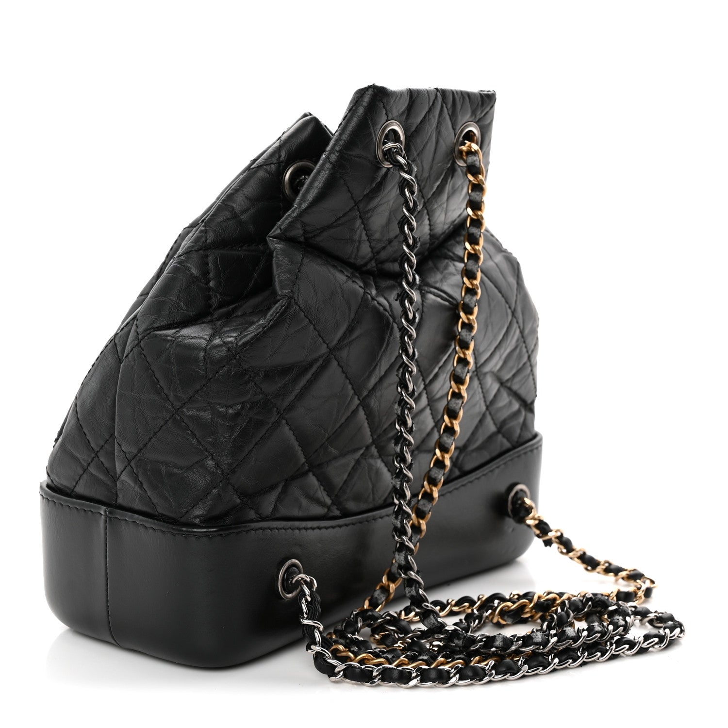 Chanel Aged Calfskin Quilted Small Gabrielle Backpack Black 3 of 13