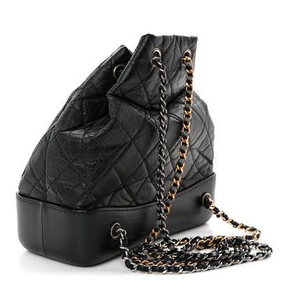 Chanel Aged Calfskin Quilted Small Gabrielle Backpack Black 3 of 13