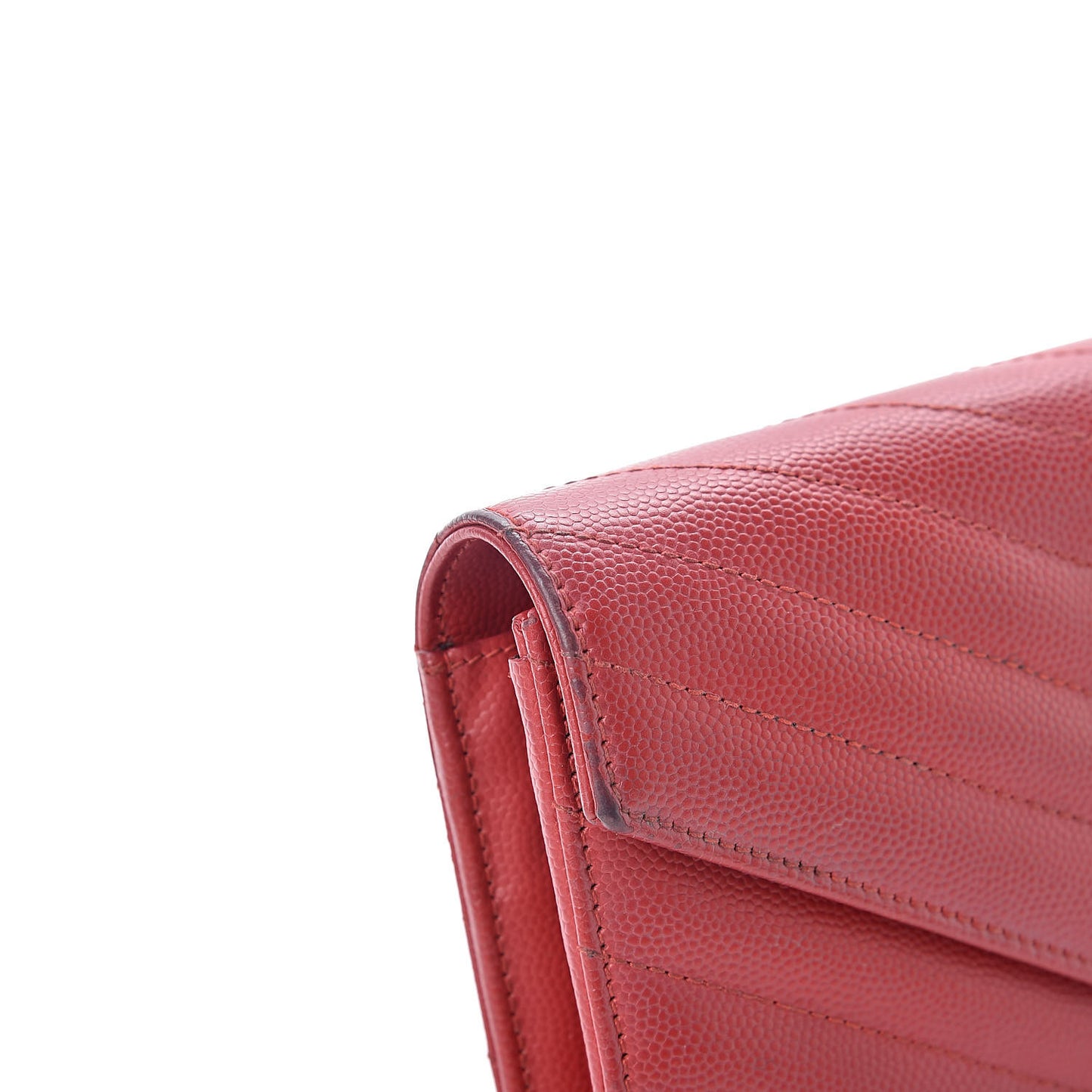 Grain De Poudre Matelasse Chevron Monogram Flap Wallet Red