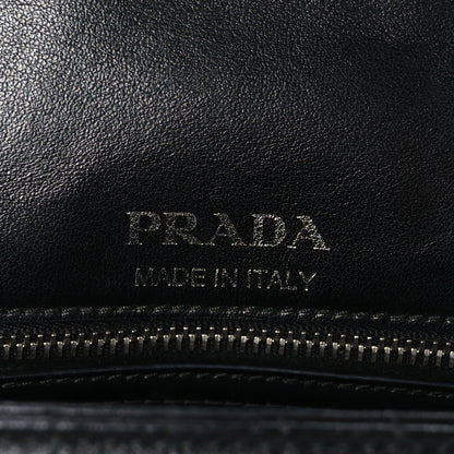 Prada Soft Calfskin Impunture Diagramme Large Chain Flap Shoulder Bag Black 6 of 10