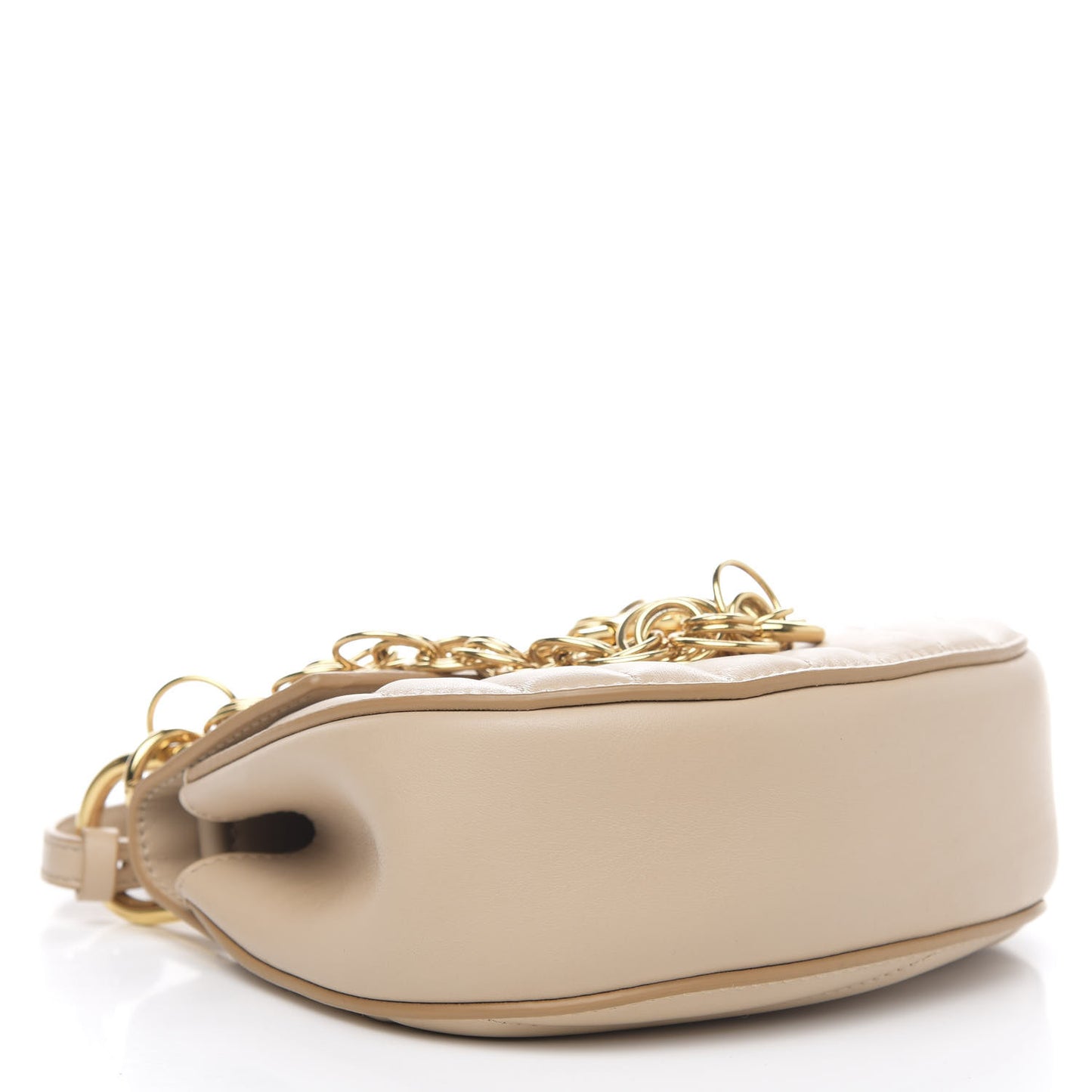 Calfskin Quilted Mini Drew Bijou Shoulder Bag Pearl Beige