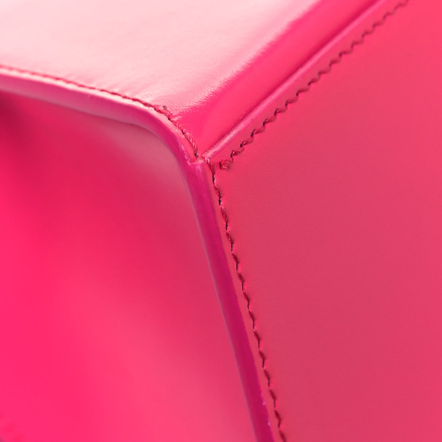 Shiny Box Calfskin Small Hourglass Top Handle Bag Acid Fuchsia
