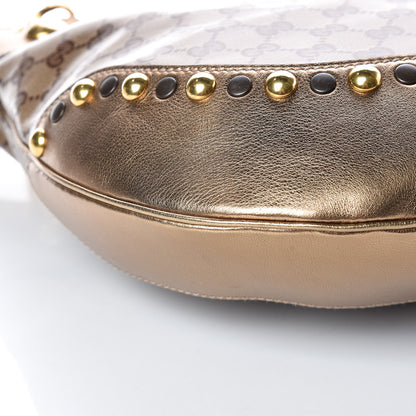 Gucci Crystal Monogram Babouska Hobo Gold 5 of 9