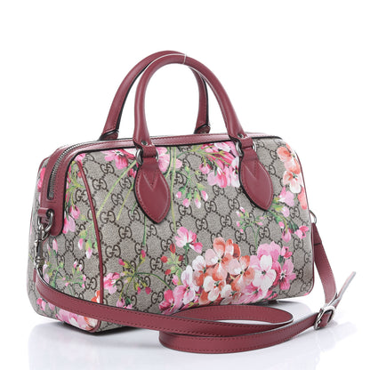 Gucci GG Supreme Monogram Blooms Small Boston Beige Multicolor Dry Rose 3 of 13